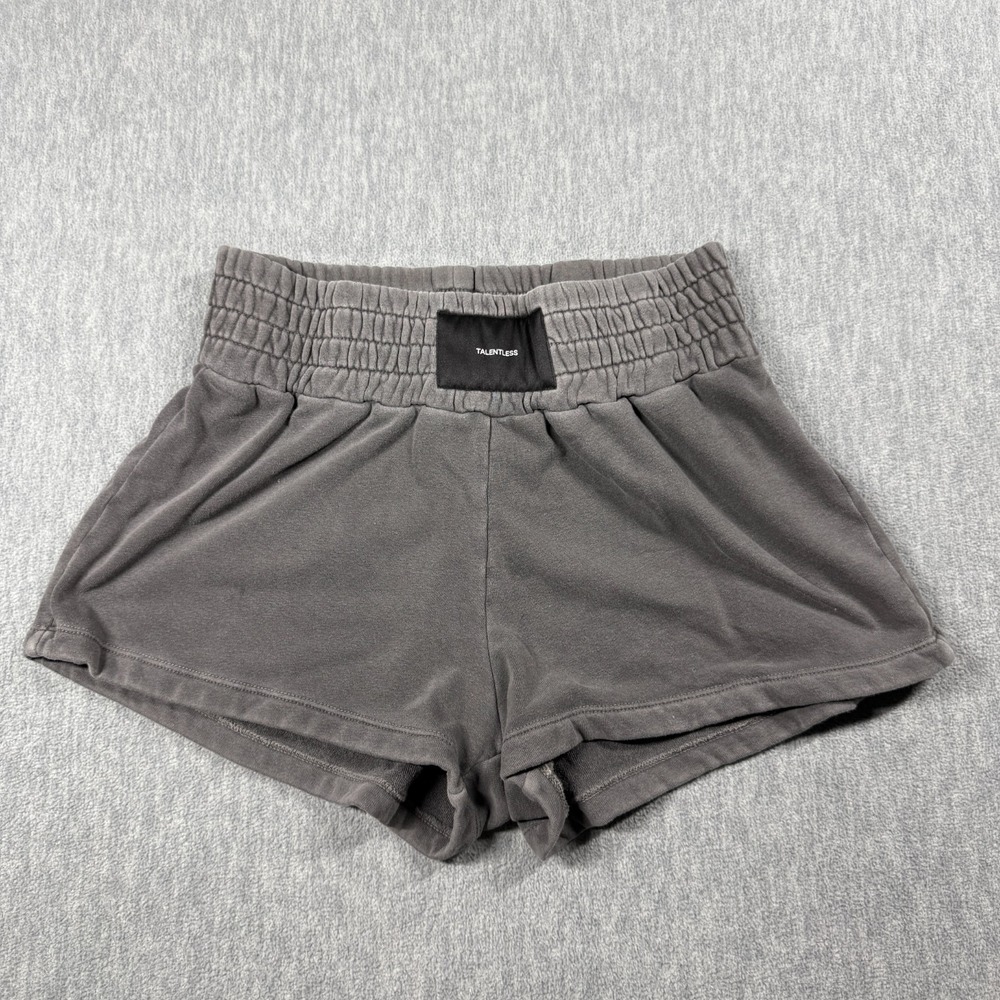 Talentless Shorts Women XS Gray Elastic High Waist French Terry Loungewear Gym